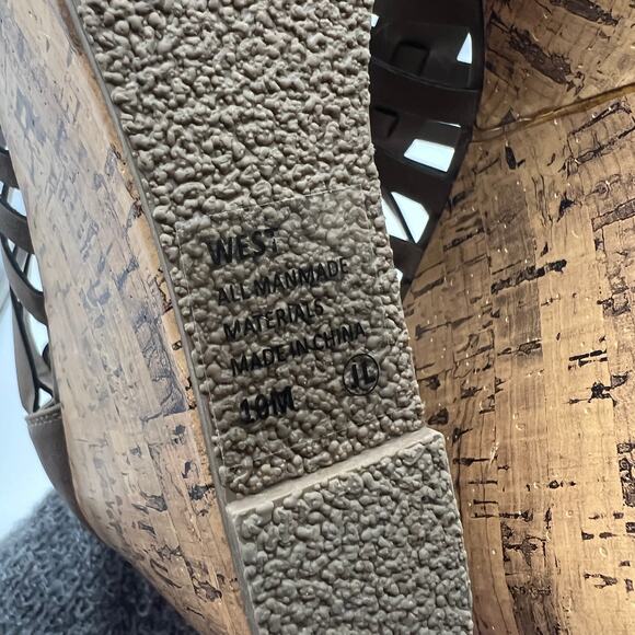 Pop Women Platform Wedge Shoes Zipup Brown Size 10M - Picture 8 of 8